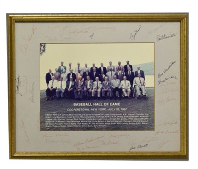 1987 Framed Hall of Fame Baseball Photo with 29 Signatures 